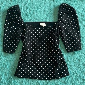 H&M Polka Dot Puff Sleeve Top